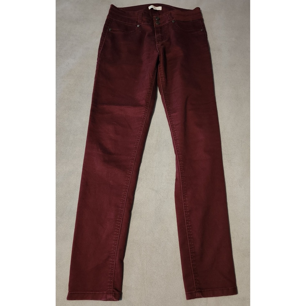 Love Fire Womens Jeans Size 5 Burgundy Wine Skinny Stretch Denim Pants